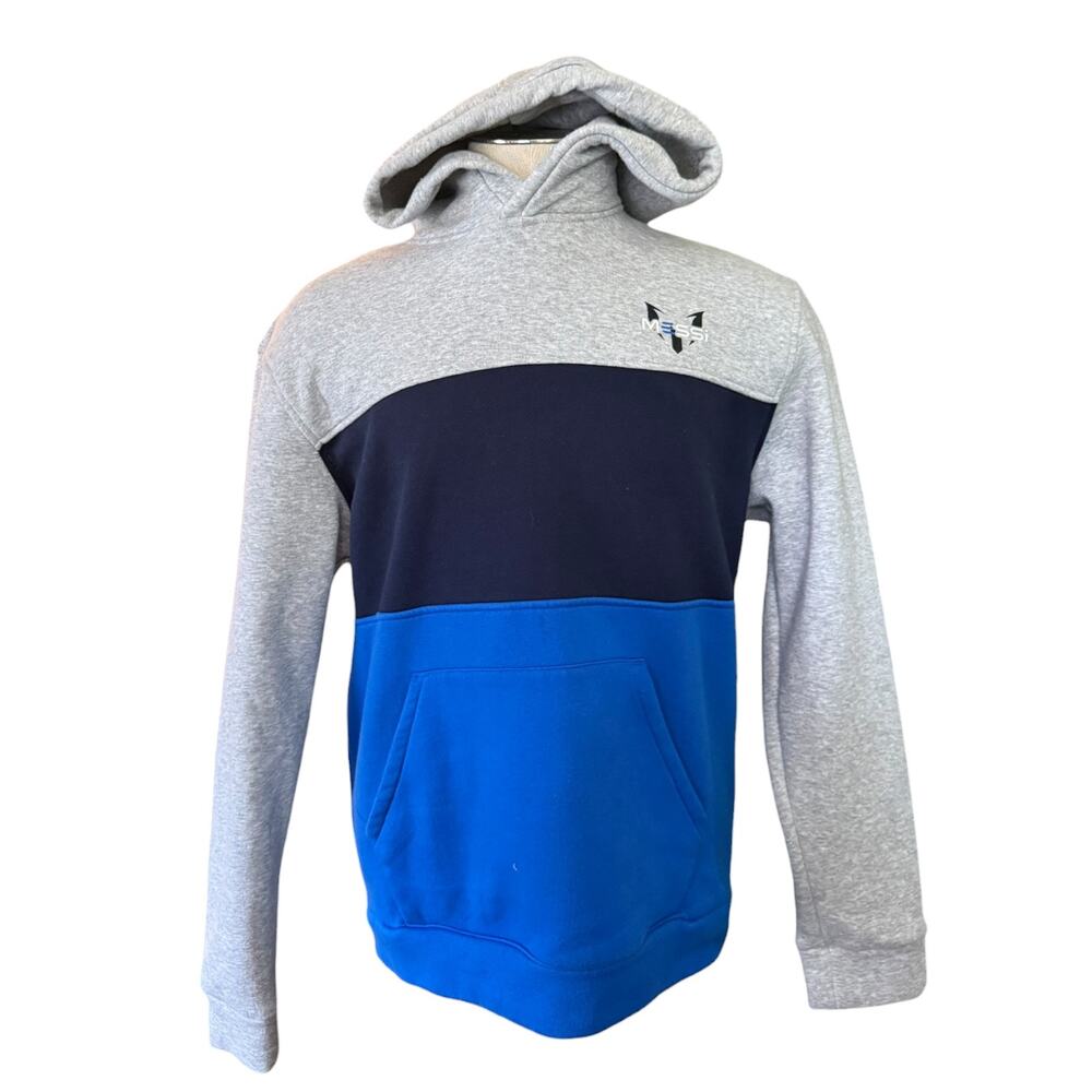 Lionel Messi Soccer Blue Gray Pullover Hoodie Sweatshirt Size Large